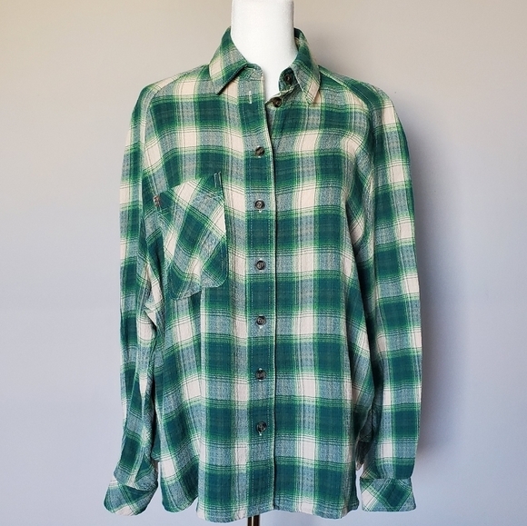 UO Plaid Slouchy BDG Gauzy Keanu Button-Down Shirt - Picture 9 of 11